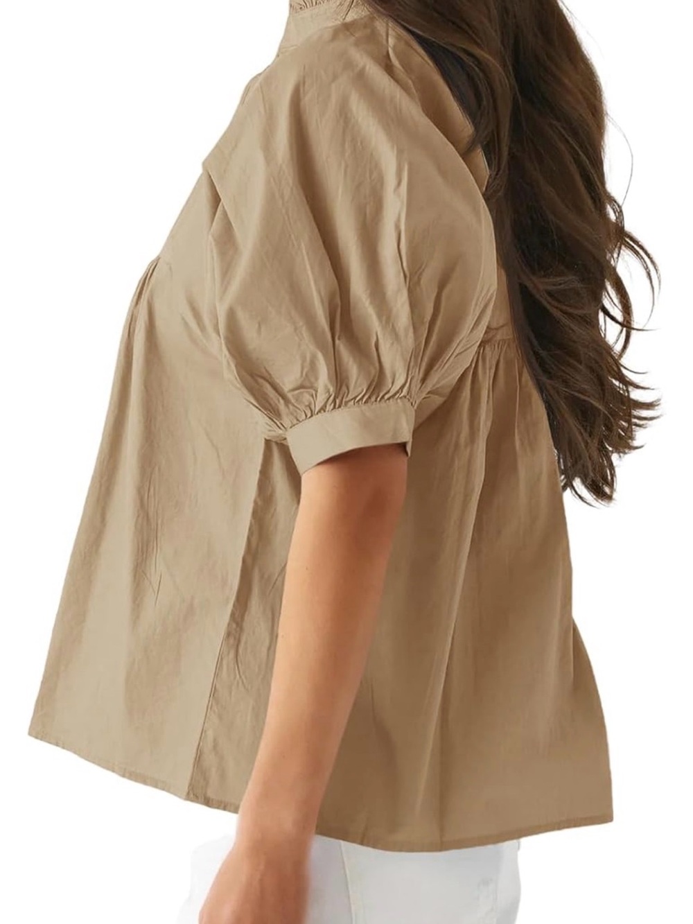 Women’s Cotton Puff Sleeve Blouse XL 16/18 - Picture 2 of 3